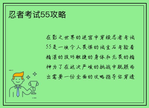 忍者考试55攻略